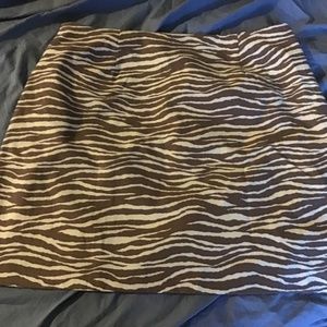 Ann loft side zip zebra skirt